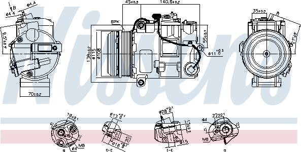 Nissens 891031 - Компресор, система кондиціонування повітря autodetail.com.ua