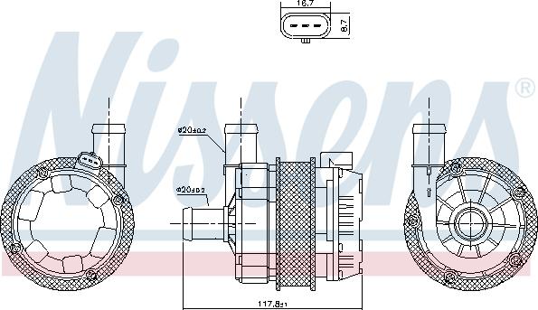 Nissens 831350 - Водяний насос autodetail.com.ua