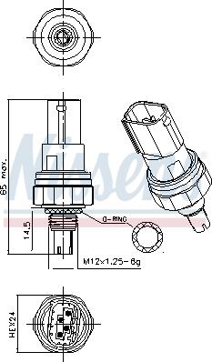 Nissens 301080 - Натискний перемикач, система кондиціонування повітря autodetail.com.ua