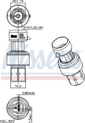 Nissens 301024 - Натискний перемикач, система кондиціонування повітря autodetail.com.ua