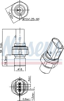 Nissens 301101 - Натискний перемикач, система кондиціонування повітря autodetail.com.ua
