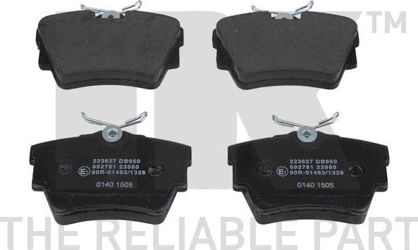 NK 223627 - Комплект гальмівних накладок, дискове гальмо autodetail.com.ua