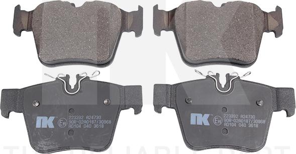 NK 223392 - Комплект гальмівних накладок, дискове гальмо autodetail.com.ua