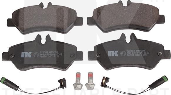 NK 223363 - Комплект гальмівних накладок, дискове гальмо autodetail.com.ua