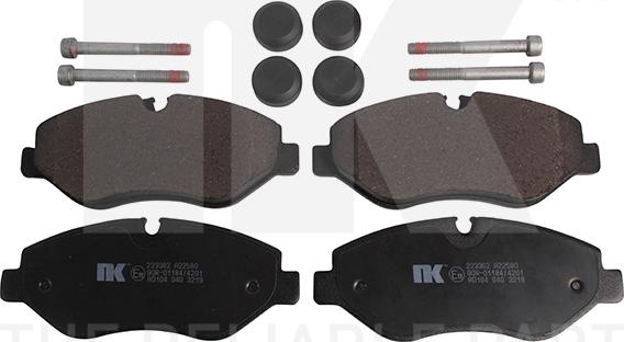NK 223362 - Комплект гальмівних накладок, дискове гальмо autodetail.com.ua