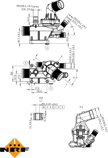NRF 725019 - Термостат, охолоджувальна рідина autodetail.com.ua