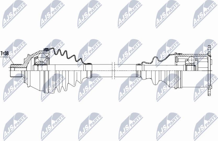 NTY NPW-AU-021 - Приводний вал autodetail.com.ua
