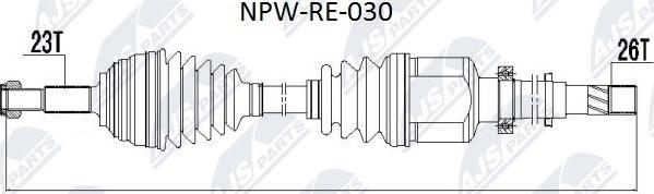NTY NPW-RE-030 - Приводний вал autodetail.com.ua
