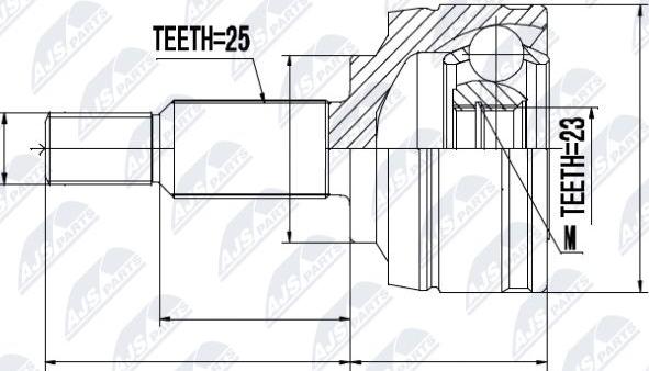 NTY NPZ-RE-002 - Комплект шарнірів, приводний вал autodetail.com.ua