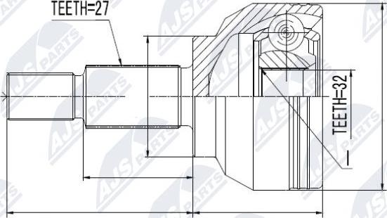 NTY NPZ-RE-018 - Комплект шарнірів, приводний вал autodetail.com.ua