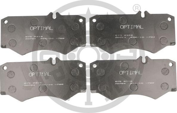 Optimal BP-09318 - Комплект гальмівних накладок, дискове гальмо autodetail.com.ua