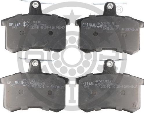 Optimal BP-09907 - Комплект гальмівних накладок, дискове гальмо autodetail.com.ua