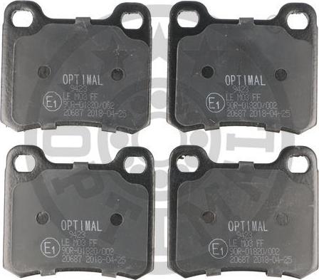 Optimal BP-09423 - Комплект гальмівних накладок, дискове гальмо autodetail.com.ua