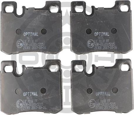 Optimal BP-09876 - Комплект гальмівних накладок, дискове гальмо autodetail.com.ua