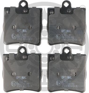 Optimal BP-10271 - Комплект гальмівних накладок, дискове гальмо autodetail.com.ua