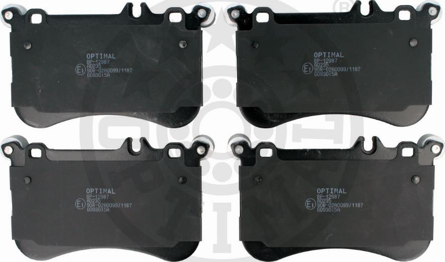 Optimal BP-12987 - Комплект гальмівних накладок, дискове гальмо autodetail.com.ua