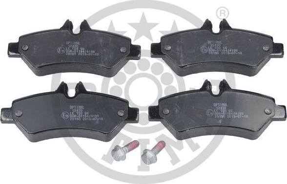 Optimal BP-12430 - Комплект гальмівних накладок, дискове гальмо autodetail.com.ua