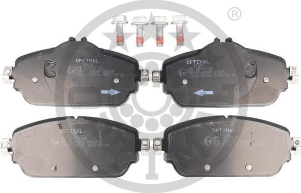 Optimal BP-12652 - Комплект гальмівних накладок, дискове гальмо autodetail.com.ua