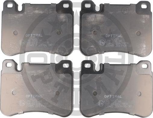 Optimal BP-12318 - Комплект гальмівних накладок, дискове гальмо autodetail.com.ua