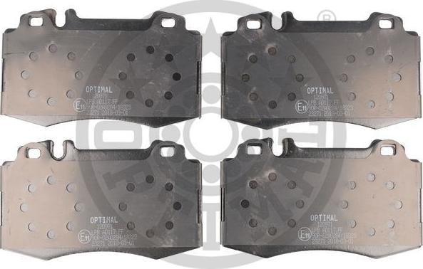 Optimal BP-12743 - Комплект гальмівних накладок, дискове гальмо autodetail.com.ua