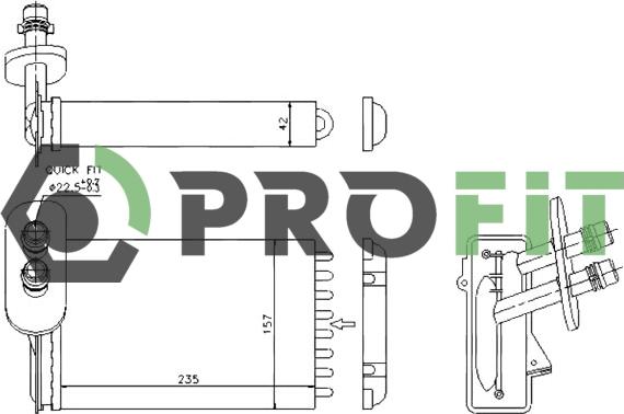 Profit 1760-0010 - Теплообмінник, система опалення салону autodetail.com.ua