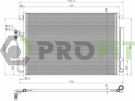 Profit 1770-0312 - Конденсатор, система кондиціонування повітря autodetail.com.ua