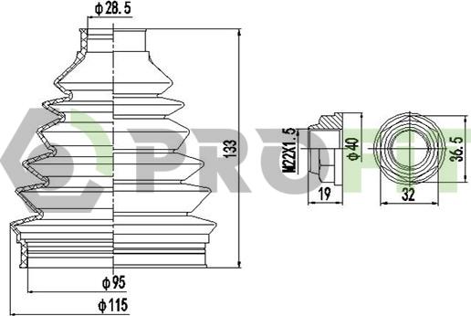 Profit 2710-0025 XLB - Гофрований кожух, приводний вал autodetail.com.ua