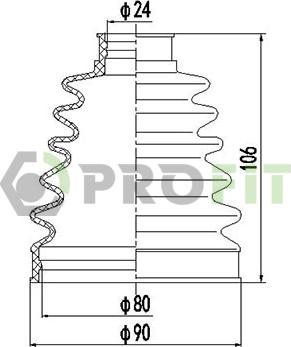 Profit 2710-0022 XLB - Гофрований кожух, приводний вал autodetail.com.ua