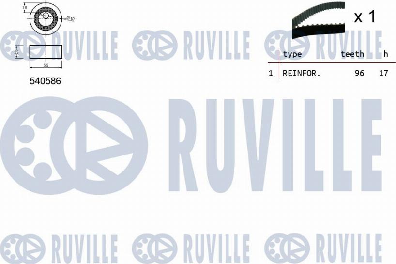 Ruville 550103 - Комплект зубчастих ременів autodetail.com.ua