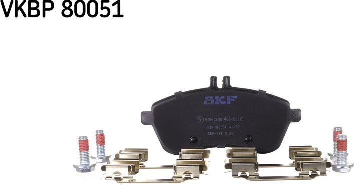 SKF VKBP 80051 - Комплект гальмівних накладок, дискове гальмо autodetail.com.ua