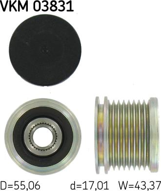 SKF VKM 03831 - Шків, генератор autodetail.com.ua