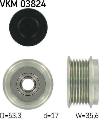 SKF VKM 03824 - Шків, генератор autodetail.com.ua
