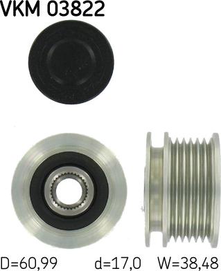 SKF VKM 03822 - Шків, генератор autodetail.com.ua