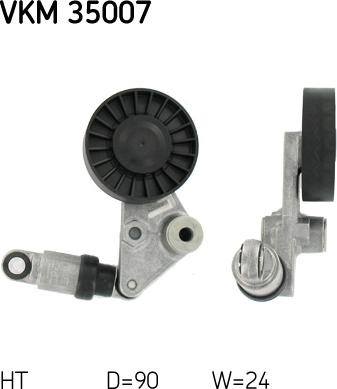 SKF VKM 35007 - Відвідний/напрямний ролик, поліклиновий ремінь autodetail.com.ua