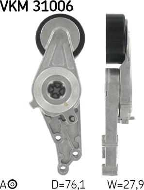 SKF VKM 31006 - Відвідний/напрямний ролик, поліклиновий ремінь autodetail.com.ua