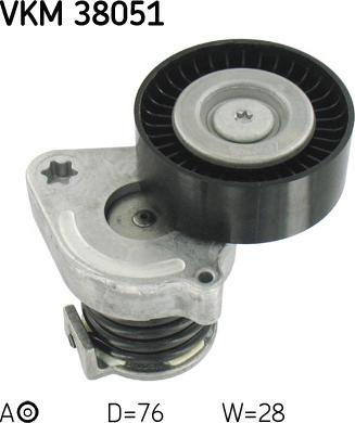 SKF VKM 38051 - Відвідний/напрямний ролик, поліклиновий ремінь autodetail.com.ua