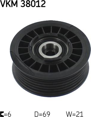 SKF VKM 38012 - Відвідний/напрямний ролик, поліклиновий ремінь autodetail.com.ua