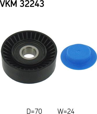 SKF VKM 32243 - Відвідний/напрямний ролик, поліклиновий ремінь autodetail.com.ua