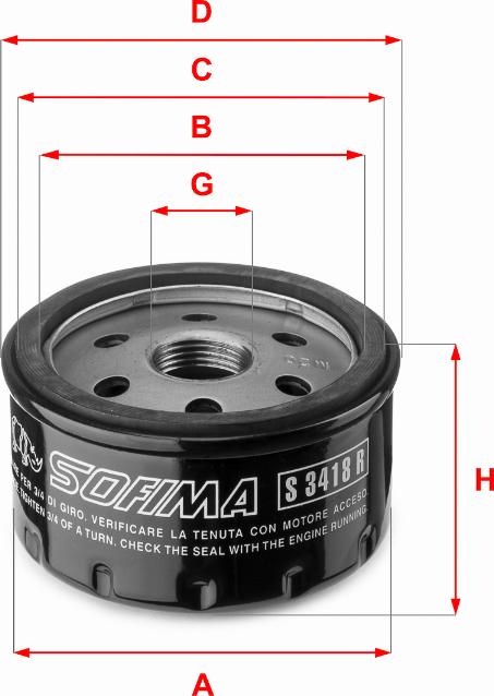 Sofima S 3418 R - Оливний фільтр autodetail.com.ua