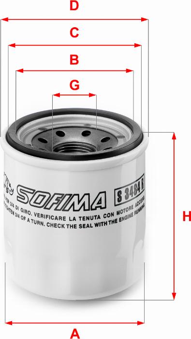 Sofima S 3484 R - Оливний фільтр autodetail.com.ua