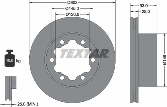 Textar 93143403 - Гальмівний диск autodetail.com.ua
