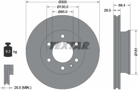 Textar 93143203 - Гальмівний диск autodetail.com.ua
