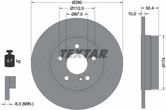 Textar 92072703 - Гальмівний диск autodetail.com.ua