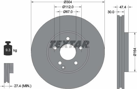Textar 92152105 - Гальмівний диск autodetail.com.ua