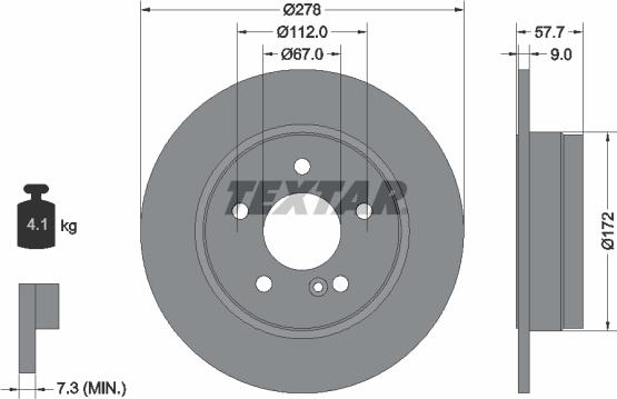 Textar 92163103 - Гальмівний диск autodetail.com.ua