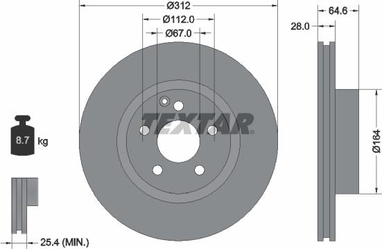 Textar 92115305 - Гальмівний диск autodetail.com.ua