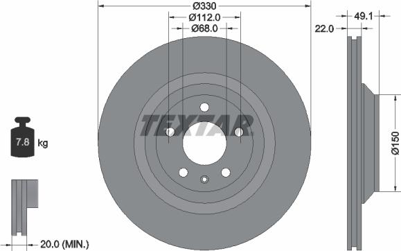 Textar 92132603 - Гальмівний диск autodetail.com.ua