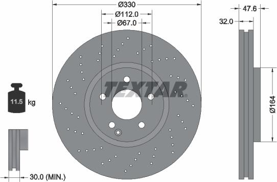 Textar 92124100 - Гальмівний диск autodetail.com.ua