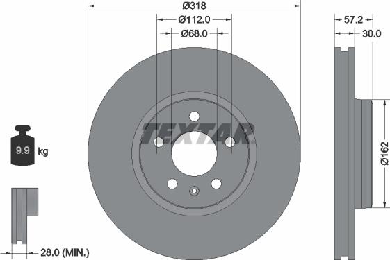 Textar 92282705 - Гальмівний диск autodetail.com.ua