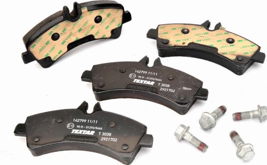 Textar 2921702 - Комплект гальмівних накладок, дискове гальмо autodetail.com.ua
